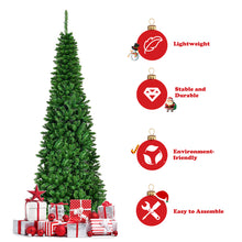 Load image into Gallery viewer, 6.5 FT Artificial Pencil Christmas Tree LED Pre-Lit Xmas Tree Holiday Decoration