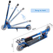 Load image into Gallery viewer, Kids Aluminum Folding Stunt Scooter Adjustable T-Bar Push Kick Light Up 2 Wheels