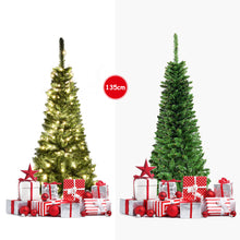 Load image into Gallery viewer, 4.5 FT Artificial Pencil Christmas Tree LED Pre-Lit Xmas Tree Holiday Decoration