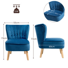 Load image into Gallery viewer, Home Velvet Accent Chair Occasional Soft Oyster Fluted Retro Bedroom Living Room