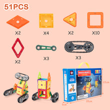 Load image into Gallery viewer, 51 PCS Magnetic Building Blocks Vehicle Series 3D Magnet Building Tiles Intellectual Educational Colorful Toys Construction for 3+ Year Old Kids