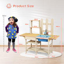 Load image into Gallery viewer, Kids Wooden Mud Kitchen Children Cooking Role Pretend Playset Indoor Outdoor Use
