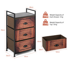 Load image into Gallery viewer, Storage Cabinet Organizer Unit 3 Drawer Fabric Dresser Tower Bedroom Nightstand