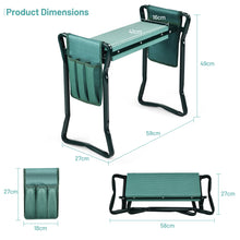 Load image into Gallery viewer, Folding Garden Kneeler and Seat Portable Kneeling Padded Stool W/ 2 Tool Pouches