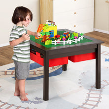 Load image into Gallery viewer, 3-in-1 Kids Multi Activity Table with Storage Drawers Play & Build Tabletop