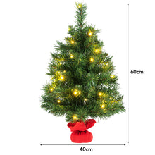 Load image into Gallery viewer, 2FT/60CM Mini Artificial Christmas Tree Tabletop Xmas Trees LED Light Indoor