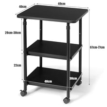 Load image into Gallery viewer, 3-Tier Height Adjustable Printer Stand Beside Table Underdesk Wheels Home Office