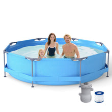 Load image into Gallery viewer, 10/12 Feet Round Outdoor Framed Pool Set with Filter Pump
