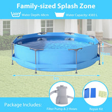 Load image into Gallery viewer, 10/12 Feet Round Outdoor Framed Pool Set with Filter Pump
