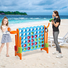 Load image into Gallery viewer, Giant 4 in a Row Game Jumbo Connect 4 Garden Games w/42 Rings Basketball Hoop
