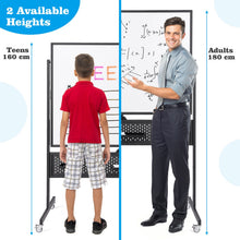 Load image into Gallery viewer, 120 x 90 CM Double-Sided Dry Erase Mobile Board with Stand
