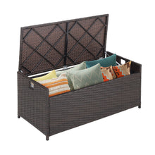 Load image into Gallery viewer, 128L Patio Storage Bench with Cushion and Zippered Liner

