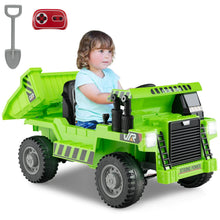Load image into Gallery viewer, 12V Kids Ride on Dump Truck with Electric Dump Bed
