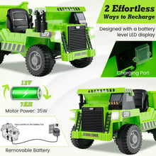 Load image into Gallery viewer, 12V Kids Ride on Dump Truck with Electric Dump Bed
