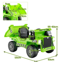 Load image into Gallery viewer, 12V Kids Ride on Dump Truck with Electric Dump Bed
