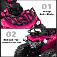 Load image into Gallery viewer, 12V Electric Powered Quad Vehicle with Spring Suspension Oversized Wheels and Storage Basket
