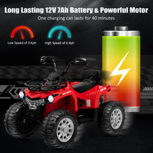 Load image into Gallery viewer, 12V Electric Powered Quad Vehicle with Spring Suspension Oversized Wheels and Storage Basket
