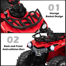 Load image into Gallery viewer, 12V Electric Powered Quad Vehicle with Spring Suspension Oversized Wheels and Storage Basket
