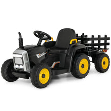 Load image into Gallery viewer, 12V Kids Ride On Tractor with Trailer Music and LED Lights
