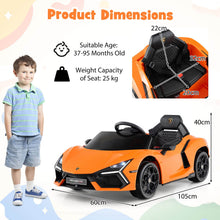 Load image into Gallery viewer, 12V Kids Ride on Car with Hydraulic Doors Licensed Lamborghini Revuelto
