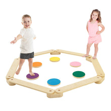 Load image into Gallery viewer, 12 Pcs Kids Wooden Balance Beam with Colorful Steeping Stones
