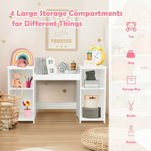 Load image into Gallery viewer, Kids Dressing Table with Foldable and Removable Mirror and Storage Shelf
