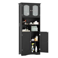 Load image into Gallery viewer, 148cm Tall Bathroom Cabinet Storage Cabinet with Glass Doors
