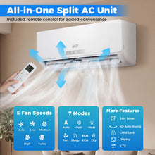 Load image into Gallery viewer, 18000 BTU Mini Split Air Conditioner &amp; Heater A++ Energy Efficient Inverter Split AC
