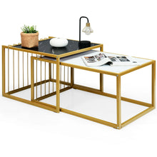 Load image into Gallery viewer, Modern Coffee Nesting Table Set Waterproof Faux Marble
