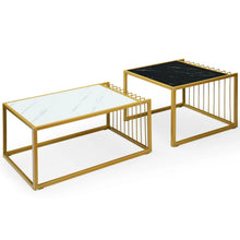 Load image into Gallery viewer, Modern Coffee Nesting Table Set Waterproof Faux Marble
