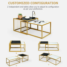 Load image into Gallery viewer, Modern Coffee Nesting Table Set Waterproof Faux Marble
