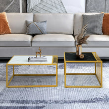 Load image into Gallery viewer, Modern Coffee Nesting Table Set Waterproof Faux Marble
