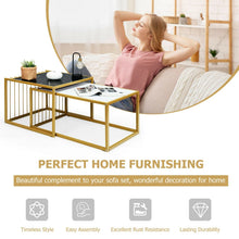 Load image into Gallery viewer, Modern Coffee Nesting Table Set Waterproof Faux Marble
