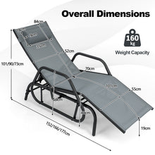 Load image into Gallery viewer, 2PCS Outdoor Chaise Lounge Glider Chair with Armrests and Pillow
