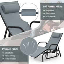 Load image into Gallery viewer, 2PCS Outdoor Chaise Lounge Glider Chair with Armrests and Pillow
