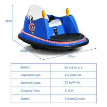 Load image into Gallery viewer, Kids Ride-On Bumper Car with Colorful Flashing Lights and Music
