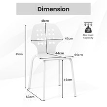 Load image into Gallery viewer, Metal Dining Chair Set of 4 with Hollowed Backrest and Metal Legs
