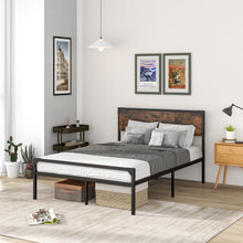 Load image into Gallery viewer, Industrial Queen Metal Platform Bed with 9 Support Legs
