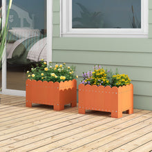 Load image into Gallery viewer, 2 Pack Rectangular Planter Box HDPE Flower Pot with Drainage Gaps

