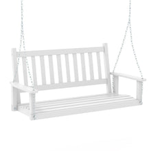 Load image into Gallery viewer, 2 Person Wooden Outdoor Porch Swing with Adjustable Upper Chains
