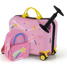 Load image into Gallery viewer, 2 Pieces Kids Luggage Set with Spinner Wheels and Anti-Lose Rope
