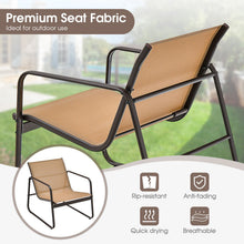 Load image into Gallery viewer, 3 Pieces Patio Conversation Set with Breathable Fabric and Tempered Glass Tabletop
