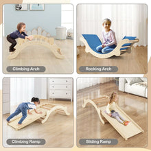 Load image into Gallery viewer, 3-In-1 Wooden Climber with Ramp Toddler Climber Arch
