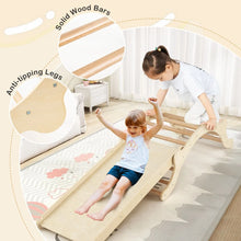 Load image into Gallery viewer, 3-In-1 Wooden Climber with Ramp Toddler Climber Arch
