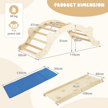 Load image into Gallery viewer, 3-In-1 Wooden Climber with Ramp Toddler Climber Arch
