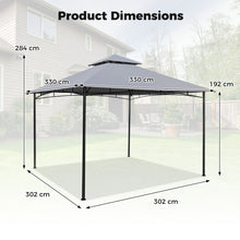 Load image into Gallery viewer, 330 x 330 cm Patio Gazebo Outdoor Gazebo with Heavy-Duty Metal Frame
