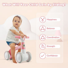 Load image into Gallery viewer, Cute Baby Balance Bike 4 Wheels with Steering Handlebars No Pedal Pink

