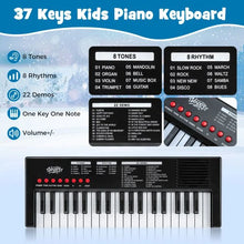 Load image into Gallery viewer, 37 Keys Kids Piano Keyboard with Microphone Portable Electric Piano for Toddlers
