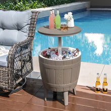 Load image into Gallery viewer, Outdoor Cooler Side Table with Telescopic Tabletop for Beer &amp; Wine
