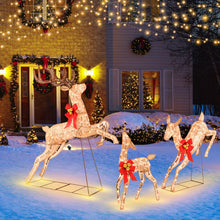 Load image into Gallery viewer, 3 Piece Lighted Christmas Reindeer with 255 Warm White Lights
